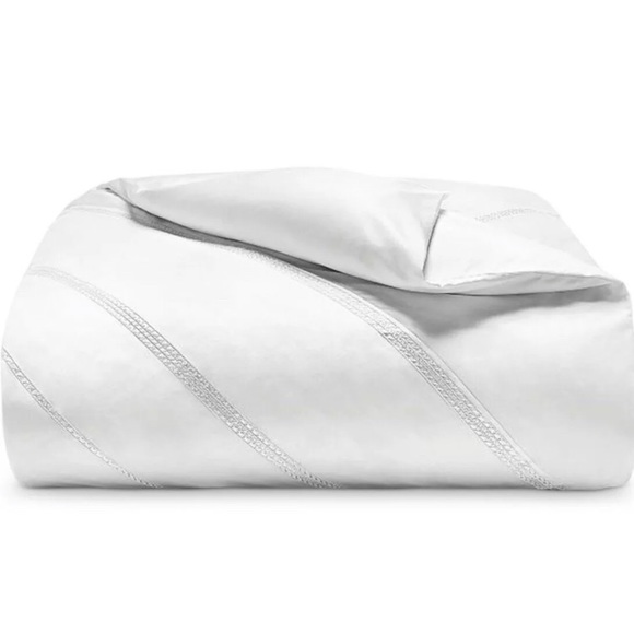 {NIP} LUCKY BRAND White 100% Cotton Diamond Stitch 3 Piece Comforter Set - Picture 3 of 16
